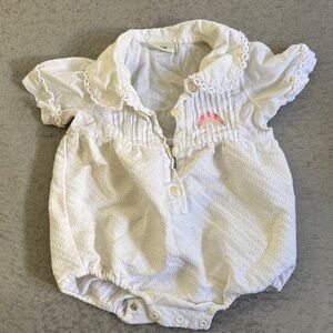 Fendi White Eyelet onesie
